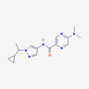 molecular formula C15H20N6O B7202022 N-[1-(1-cyclopropylethyl)pyrazol-4-yl]-5-(dimethylamino)pyrazine-2-carboxamide 