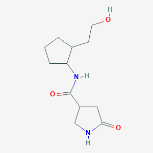 molecular formula C12H20N2O3 B7202023 N-[2-(2-hydroxyethyl)cyclopentyl]-5-oxopyrrolidine-3-carboxamide 