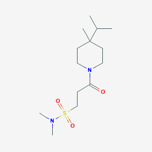 molecular formula C14H28N2O3S B7202082 N,N-dimethyl-3-(4-methyl-4-propan-2-ylpiperidin-1-yl)-3-oxopropane-1-sulfonamide 