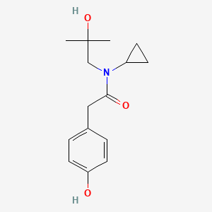 molecular formula C15H21NO3 B7202087 N-cyclopropyl-N-(2-hydroxy-2-methylpropyl)-2-(4-hydroxyphenyl)acetamide 