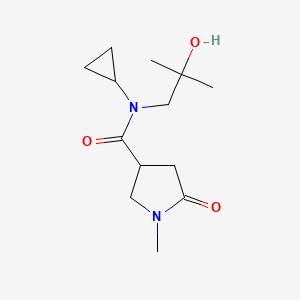 molecular formula C13H22N2O3 B7202091 N-cyclopropyl-N-(2-hydroxy-2-methylpropyl)-1-methyl-5-oxopyrrolidine-3-carboxamide 
