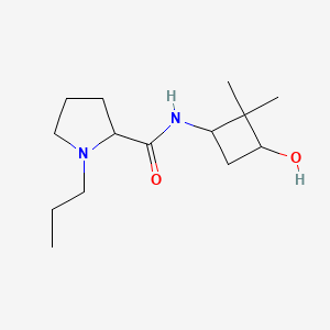 molecular formula C14H26N2O2 B7202097 N-(3-hydroxy-2,2-dimethylcyclobutyl)-1-propylpyrrolidine-2-carboxamide 