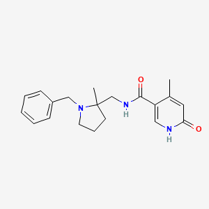 molecular formula C20H25N3O2 B7202140 N-[(1-benzyl-2-methylpyrrolidin-2-yl)methyl]-4-methyl-6-oxo-1H-pyridine-3-carboxamide 