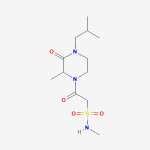 molecular formula C12H23N3O4S B7202174 N-methyl-2-[2-methyl-4-(2-methylpropyl)-3-oxopiperazin-1-yl]-2-oxoethanesulfonamide 