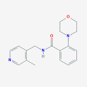 molecular formula C18H21N3O2 B7202315 N-[(3-methylpyridin-4-yl)methyl]-2-morpholin-4-ylbenzamide 