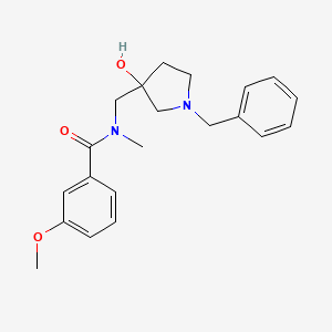 molecular formula C21H26N2O3 B7202363 N-[(1-benzyl-3-hydroxypyrrolidin-3-yl)methyl]-3-methoxy-N-methylbenzamide 
