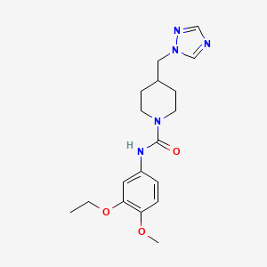 molecular formula C18H25N5O3 B7202375 N-(3-ethoxy-4-methoxyphenyl)-4-(1,2,4-triazol-1-ylmethyl)piperidine-1-carboxamide 