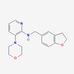 molecular formula C18H21N3O2 B7202477 N-(2,3-dihydro-1-benzofuran-5-ylmethyl)-3-morpholin-4-ylpyridin-2-amine 