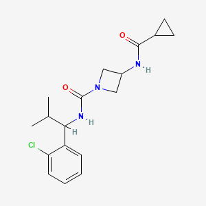 molecular formula C18H24ClN3O2 B7202525 N-[1-(2-chlorophenyl)-2-methylpropyl]-3-(cyclopropanecarbonylamino)azetidine-1-carboxamide 