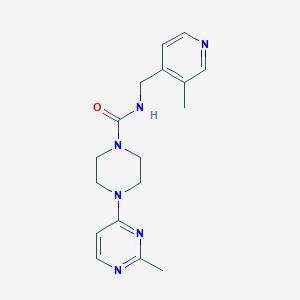 molecular formula C17H22N6O B7202551 N-[(3-methylpyridin-4-yl)methyl]-4-(2-methylpyrimidin-4-yl)piperazine-1-carboxamide 