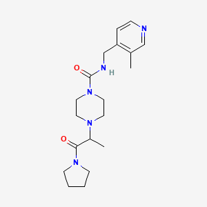 molecular formula C19H29N5O2 B7202557 N-[(3-methylpyridin-4-yl)methyl]-4-(1-oxo-1-pyrrolidin-1-ylpropan-2-yl)piperazine-1-carboxamide 