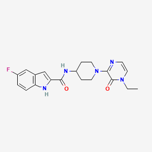 molecular formula C20H22FN5O2 B7202742 N-[1-(4-ethyl-3-oxopyrazin-2-yl)piperidin-4-yl]-5-fluoro-1H-indole-2-carboxamide 