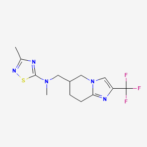 molecular formula C13H16F3N5S B7202756 N,3-dimethyl-N-[[2-(trifluoromethyl)-5,6,7,8-tetrahydroimidazo[1,2-a]pyridin-6-yl]methyl]-1,2,4-thiadiazol-5-amine 