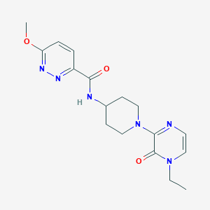 molecular formula C17H22N6O3 B7202787 N-[1-(4-ethyl-3-oxopyrazin-2-yl)piperidin-4-yl]-6-methoxypyridazine-3-carboxamide 