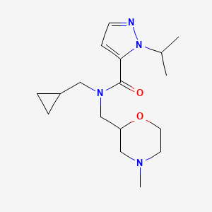 molecular formula C17H28N4O2 B7202816 N-(cyclopropylmethyl)-N-[(4-methylmorpholin-2-yl)methyl]-2-propan-2-ylpyrazole-3-carboxamide 