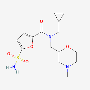 molecular formula C15H23N3O5S B7202830 N-(cyclopropylmethyl)-N-[(4-methylmorpholin-2-yl)methyl]-5-sulfamoylfuran-2-carboxamide 
