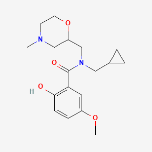 molecular formula C18H26N2O4 B7202833 N-(cyclopropylmethyl)-2-hydroxy-5-methoxy-N-[(4-methylmorpholin-2-yl)methyl]benzamide 