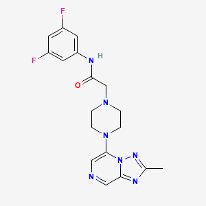 molecular formula C18H19F2N7O B7202853 N-(3,5-difluorophenyl)-2-[4-(2-methyl-[1,2,4]triazolo[1,5-a]pyrazin-5-yl)piperazin-1-yl]acetamide 