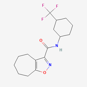 molecular formula C16H21F3N2O2 B7202976 N-[3-(trifluoromethyl)cyclohexyl]-5,6,7,8-tetrahydro-4H-cyclohepta[d][1,2]oxazole-3-carboxamide 