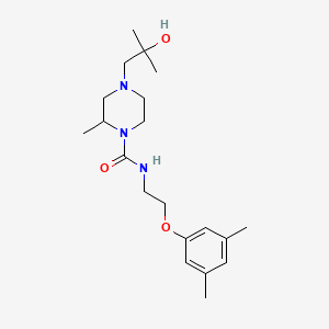 molecular formula C20H33N3O3 B7203001 N-[2-(3,5-dimethylphenoxy)ethyl]-4-(2-hydroxy-2-methylpropyl)-2-methylpiperazine-1-carboxamide 