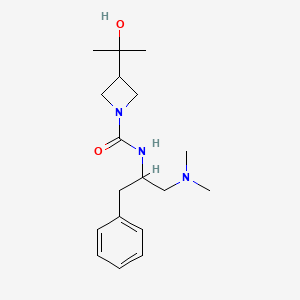molecular formula C18H29N3O2 B7203009 N-[1-(dimethylamino)-3-phenylpropan-2-yl]-3-(2-hydroxypropan-2-yl)azetidine-1-carboxamide 