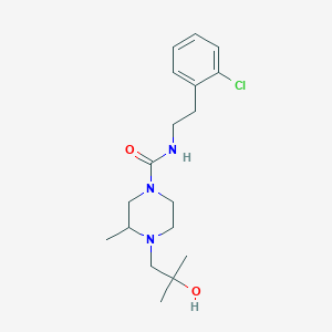 molecular formula C18H28ClN3O2 B7203030 N-[2-(2-chlorophenyl)ethyl]-4-(2-hydroxy-2-methylpropyl)-3-methylpiperazine-1-carboxamide 