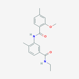 molecular formula C19H22N2O3 B7203062 N-[5-(ethylcarbamoyl)-2-methylphenyl]-2-methoxy-4-methylbenzamide 