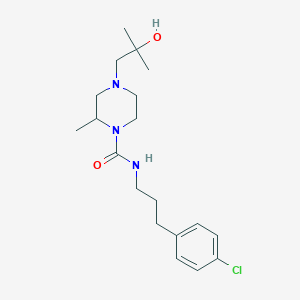 molecular formula C19H30ClN3O2 B7203063 N-[3-(4-chlorophenyl)propyl]-4-(2-hydroxy-2-methylpropyl)-2-methylpiperazine-1-carboxamide 