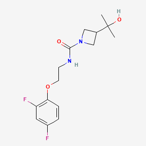 molecular formula C15H20F2N2O3 B7203075 N-[2-(2,4-difluorophenoxy)ethyl]-3-(2-hydroxypropan-2-yl)azetidine-1-carboxamide 