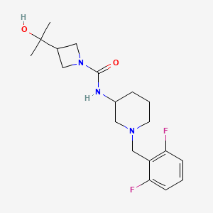 molecular formula C19H27F2N3O2 B7203083 N-[1-[(2,6-difluorophenyl)methyl]piperidin-3-yl]-3-(2-hydroxypropan-2-yl)azetidine-1-carboxamide 