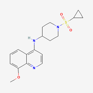 molecular formula C18H23N3O3S B7203145 N-(1-cyclopropylsulfonylpiperidin-4-yl)-8-methoxyquinolin-4-amine 