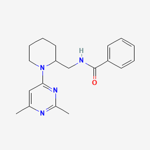 molecular formula C19H24N4O B7203153 N-[[1-(2,6-dimethylpyrimidin-4-yl)piperidin-2-yl]methyl]benzamide 
