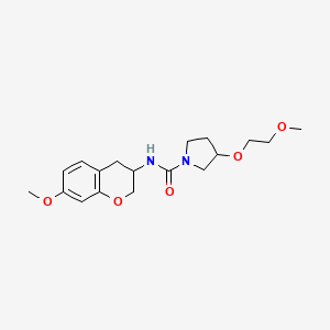 molecular formula C18H26N2O5 B7203180 N-(7-methoxy-3,4-dihydro-2H-chromen-3-yl)-3-(2-methoxyethoxy)pyrrolidine-1-carboxamide 