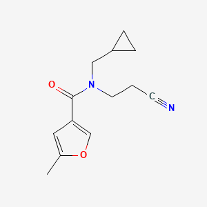 molecular formula C13H16N2O2 B7203207 N-(2-cyanoethyl)-N-(cyclopropylmethyl)-5-methylfuran-3-carboxamide 