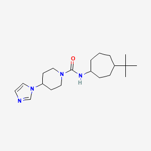 molecular formula C20H34N4O B7203326 N-(4-tert-butylcycloheptyl)-4-imidazol-1-ylpiperidine-1-carboxamide 