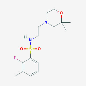 molecular formula C15H23FN2O3S B7203370 N-[2-(2,2-dimethylmorpholin-4-yl)ethyl]-2-fluoro-3-methylbenzenesulfonamide 