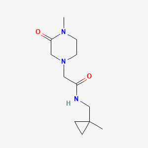 molecular formula C12H21N3O2 B7203388 N-[(1-methylcyclopropyl)methyl]-2-(4-methyl-3-oxopiperazin-1-yl)acetamide 