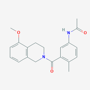 molecular formula C20H22N2O3 B7203440 N-[3-(5-methoxy-3,4-dihydro-1H-isoquinoline-2-carbonyl)-4-methylphenyl]acetamide 
