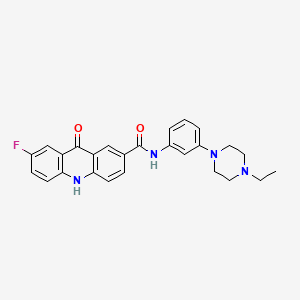 molecular formula C26H25FN4O2 B7203459 N-[3-(4-ethylpiperazin-1-yl)phenyl]-7-fluoro-9-oxo-10H-acridine-2-carboxamide 