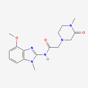 molecular formula C16H21N5O3 B7203482 N-(4-methoxy-1-methylbenzimidazol-2-yl)-2-(4-methyl-3-oxopiperazin-1-yl)acetamide 