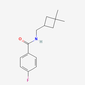 molecular formula C14H18FNO B7203551 N-[(3,3-dimethylcyclobutyl)methyl]-4-fluorobenzamide 