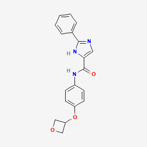 molecular formula C19H17N3O3 B7203876 N-[4-(oxetan-3-yloxy)phenyl]-2-phenyl-1H-imidazole-5-carboxamide 