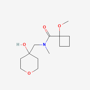 molecular formula C13H23NO4 B7203877 N-[(4-hydroxyoxan-4-yl)methyl]-1-methoxy-N-methylcyclobutane-1-carboxamide 