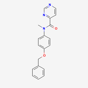 molecular formula C19H17N3O2 B7203879 N-methyl-N-(4-phenylmethoxyphenyl)pyrimidine-4-carboxamide 
