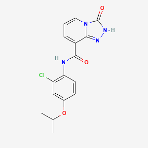 molecular formula C16H15ClN4O3 B7203896 N-(2-chloro-4-propan-2-yloxyphenyl)-3-oxo-2H-[1,2,4]triazolo[4,3-a]pyridine-8-carboxamide 