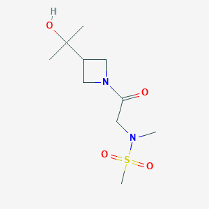molecular formula C10H20N2O4S B7203909 N-[2-[3-(2-hydroxypropan-2-yl)azetidin-1-yl]-2-oxoethyl]-N-methylmethanesulfonamide 
