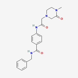 molecular formula C21H24N4O3 B7203967 N-benzyl-4-[[2-(4-methyl-3-oxopiperazin-1-yl)acetyl]amino]benzamide 