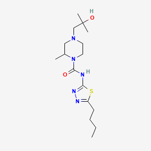 molecular formula C16H29N5O2S B7204024 N-(5-butyl-1,3,4-thiadiazol-2-yl)-4-(2-hydroxy-2-methylpropyl)-2-methylpiperazine-1-carboxamide 