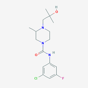 molecular formula C16H23ClFN3O2 B7204074 N-(3-chloro-5-fluorophenyl)-4-(2-hydroxy-2-methylpropyl)-3-methylpiperazine-1-carboxamide 