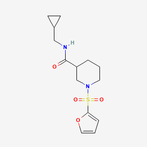 molecular formula C14H20N2O4S B7204177 N-(cyclopropylmethyl)-1-(furan-2-ylsulfonyl)piperidine-3-carboxamide 